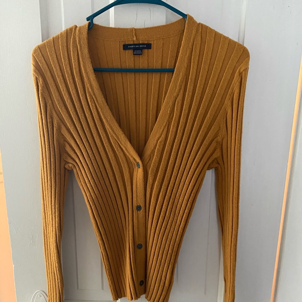 American Eagle mustard cardigan